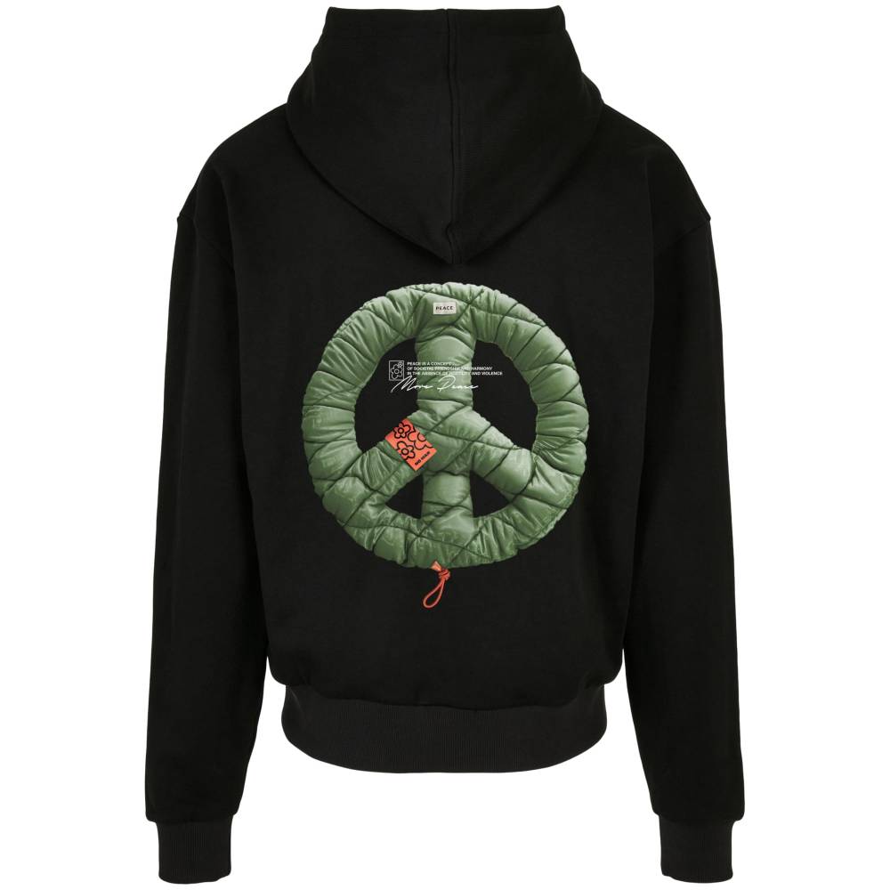 Mister Tee - Puffer Peace Heavy Oversize Vest met capuchon - Zwart